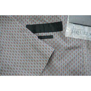 Alexander Mcqueen Pink Blue Dot Skull Pattern Light Cotton Sport Coat 46 36 NEW